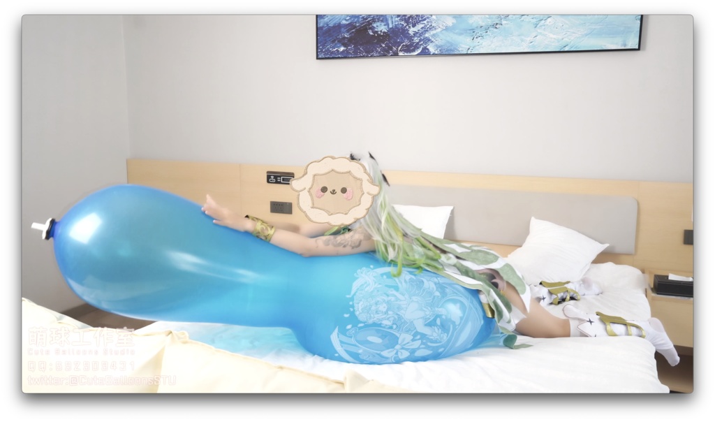 ナヒーダがR36Lを口で膨らませ続けて風船が破裂するまで