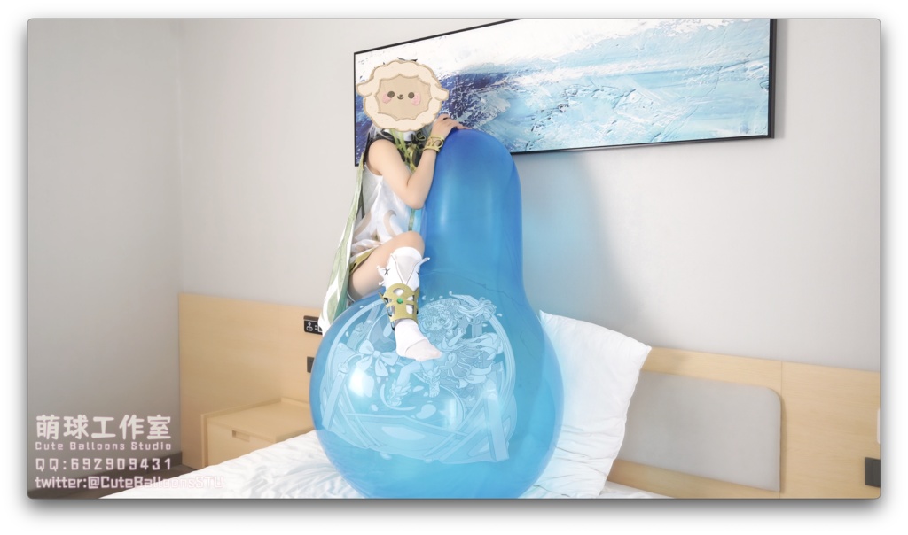 ナヒーダがR36Lを口で膨らませ続けて風船が破裂するまで