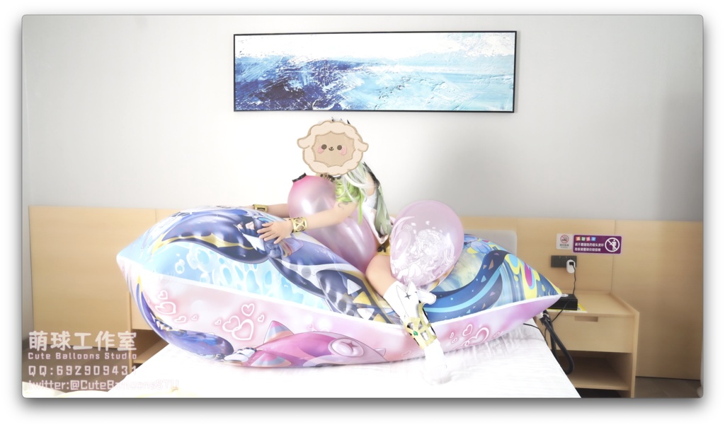 小草神が膨張式抱き枕の上で口でC32Lを限界まで吹く