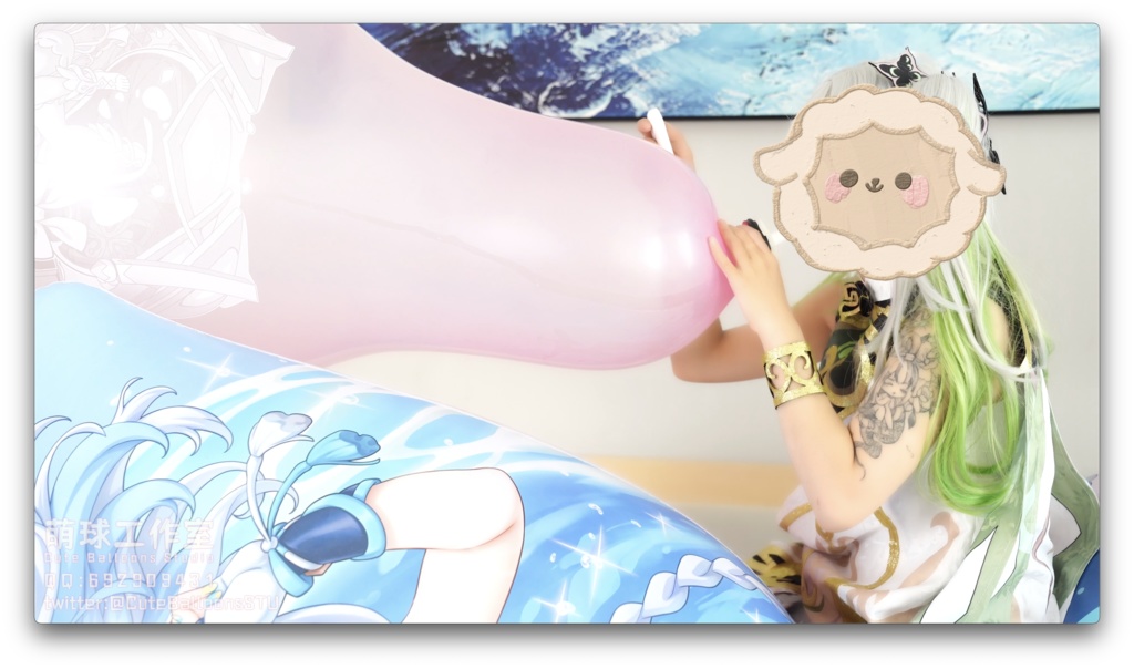 小草神が膨張式抱き枕の上で口でC32Lを限界まで吹く