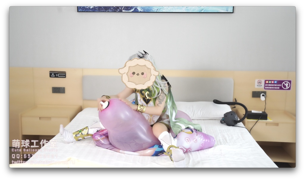 小草神が膨張式抱き枕の上で口でC32Lを限界まで吹く