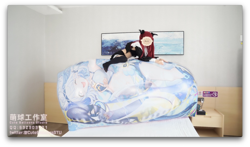 小悪魔がマラニーのエア抱き枕をイタズラ(柔らかく&強化)→ 破裂するまでガンガン空気注入