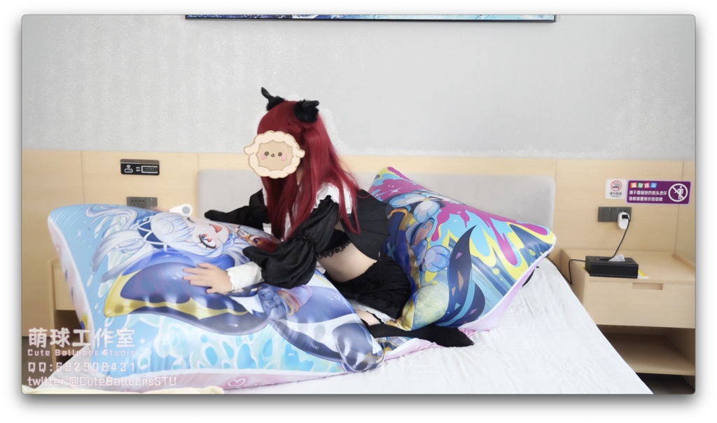 小悪魔がマラニーのエア抱き枕をイタズラ(柔らかく&強化)→ 破裂するまでガンガン空気注入