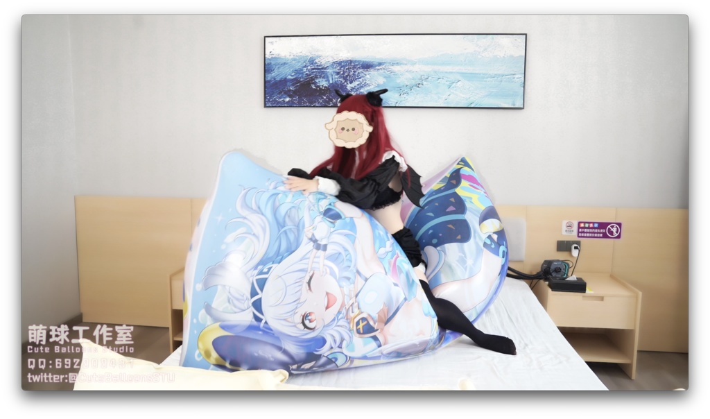 小悪魔がマラニーのエア抱き枕をイタズラ(柔らかく&強化)→ 破裂するまでガンガン空気注入