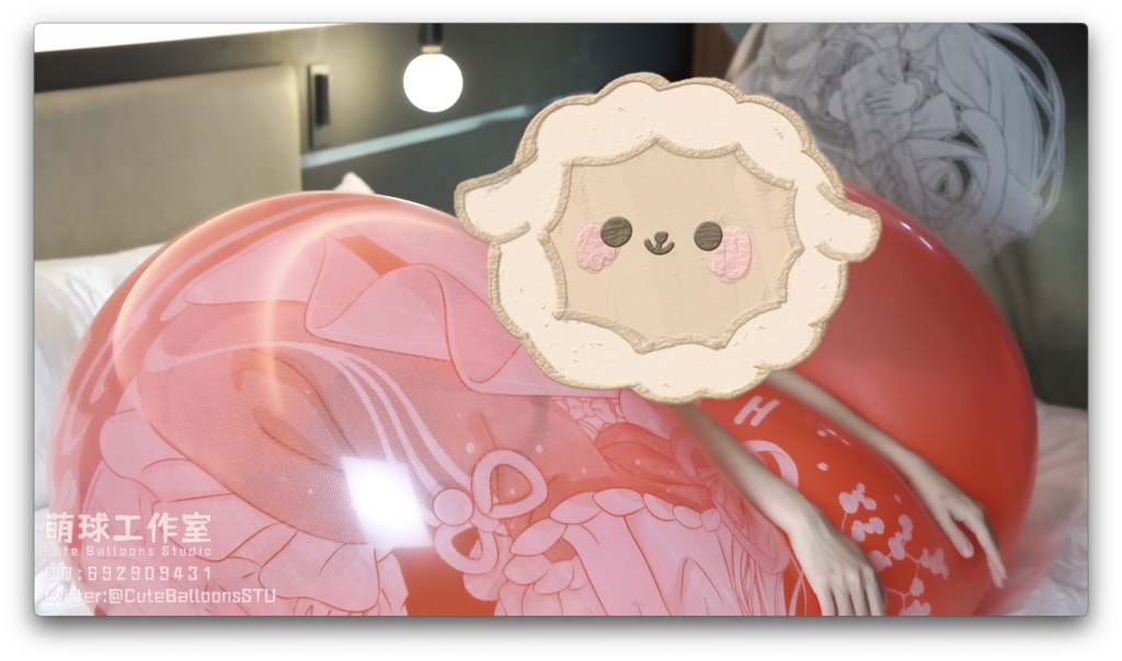 悠香スク水で72インチの巨大気象バルーンを膨らませて部屋を完全に埋め尽くす