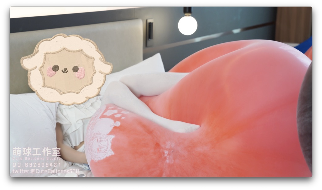 悠香スク水で72インチの巨大気象バルーンを膨らませて部屋を完全に埋め尽くす