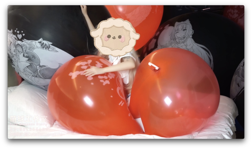 悠香スク水で72インチの巨大気象バルーンを膨らませて部屋を完全に埋め尽くす