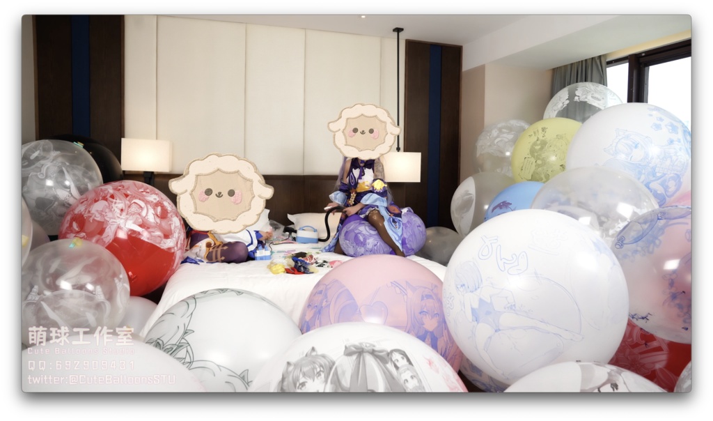 水着の甘雨と刻晴 印刷不良 ビッグバルーンルーム