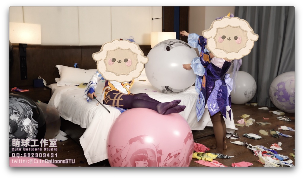 水着の甘雨と刻晴 印刷不良 ビッグバルーンルーム