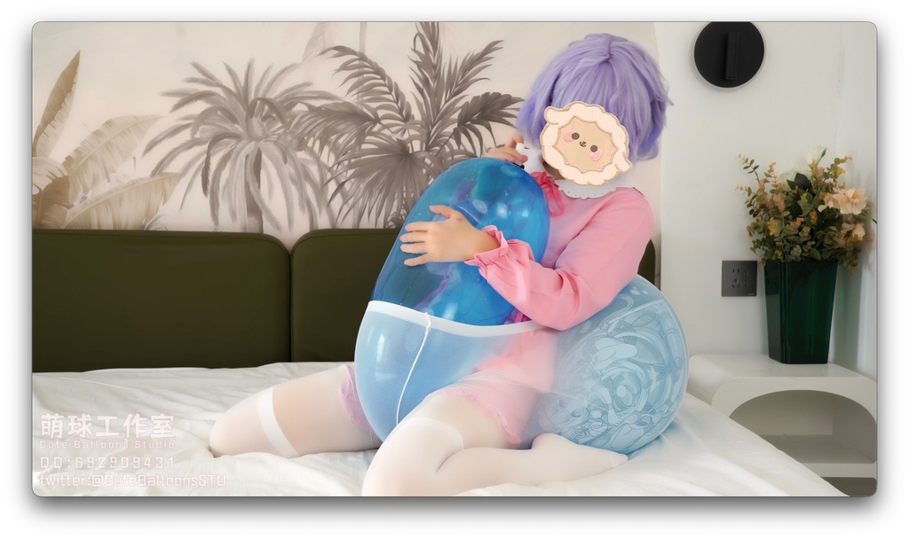 悠香が「心兔」のコスプレしながら、服の中でR25Lに空気を注入！