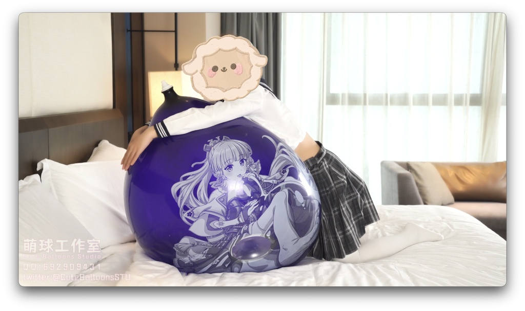 口でふーっと膨らませて、じわ~っとしぼませる♡ 神里綾華プリントS36バルーン(SPHカスタム)