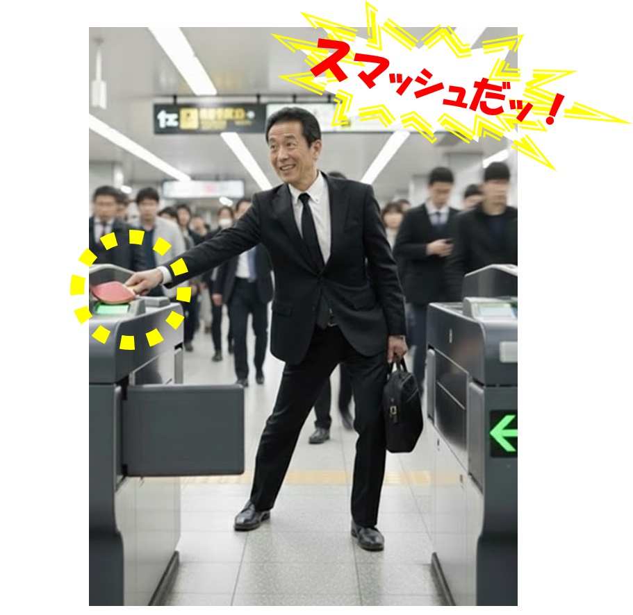 パスケース リール付き カードケース 定期入れ 卓球ラケット