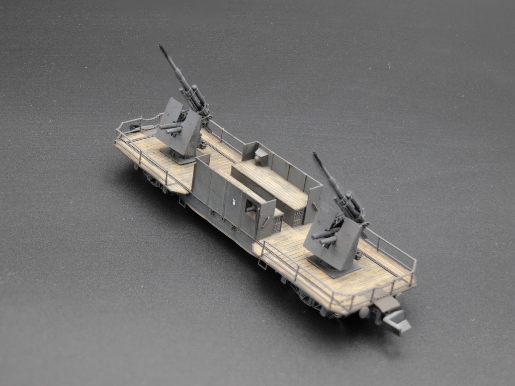 1/144 ドイツ軍 鉄道搭載型対空砲 Eisenbahn 88mm Flak 37 Nゲージ 走行可(非自走)