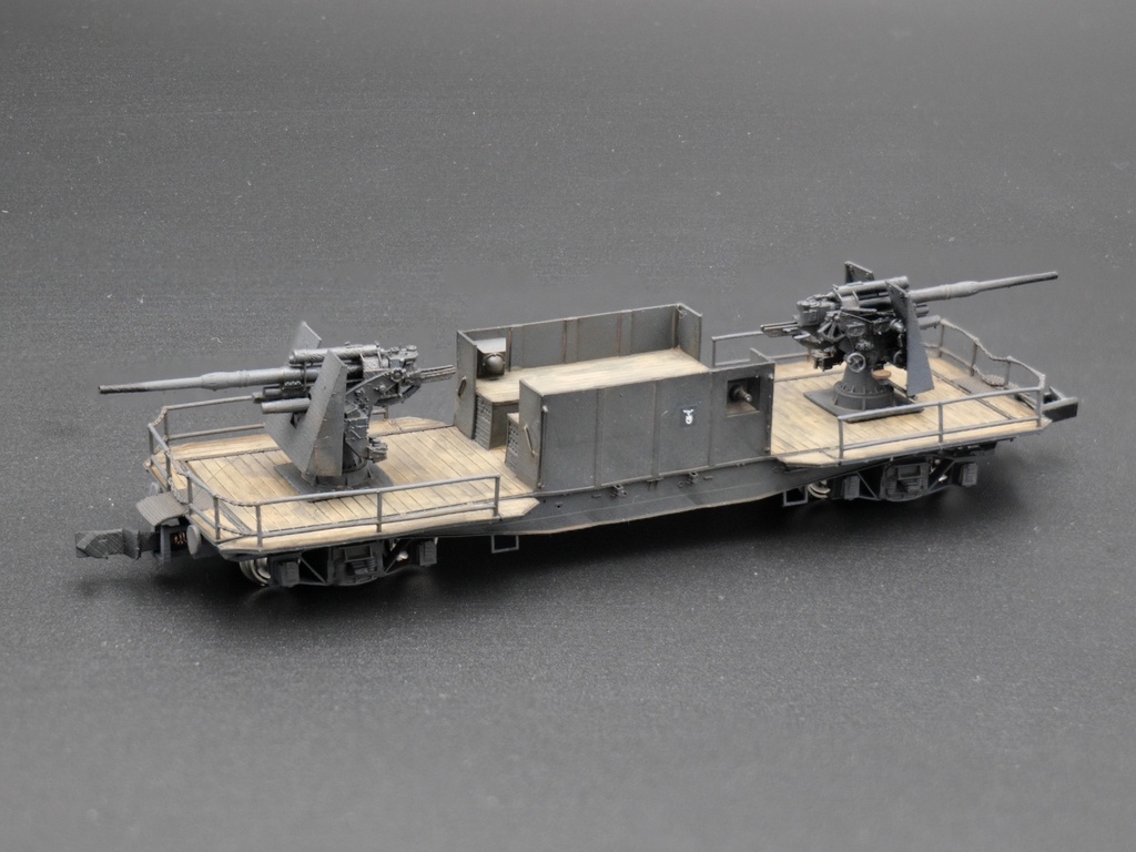 1/144 ドイツ軍 鉄道搭載型対空砲 Eisenbahn 88mm Flak 37 Nゲージ 走行可(非自走)