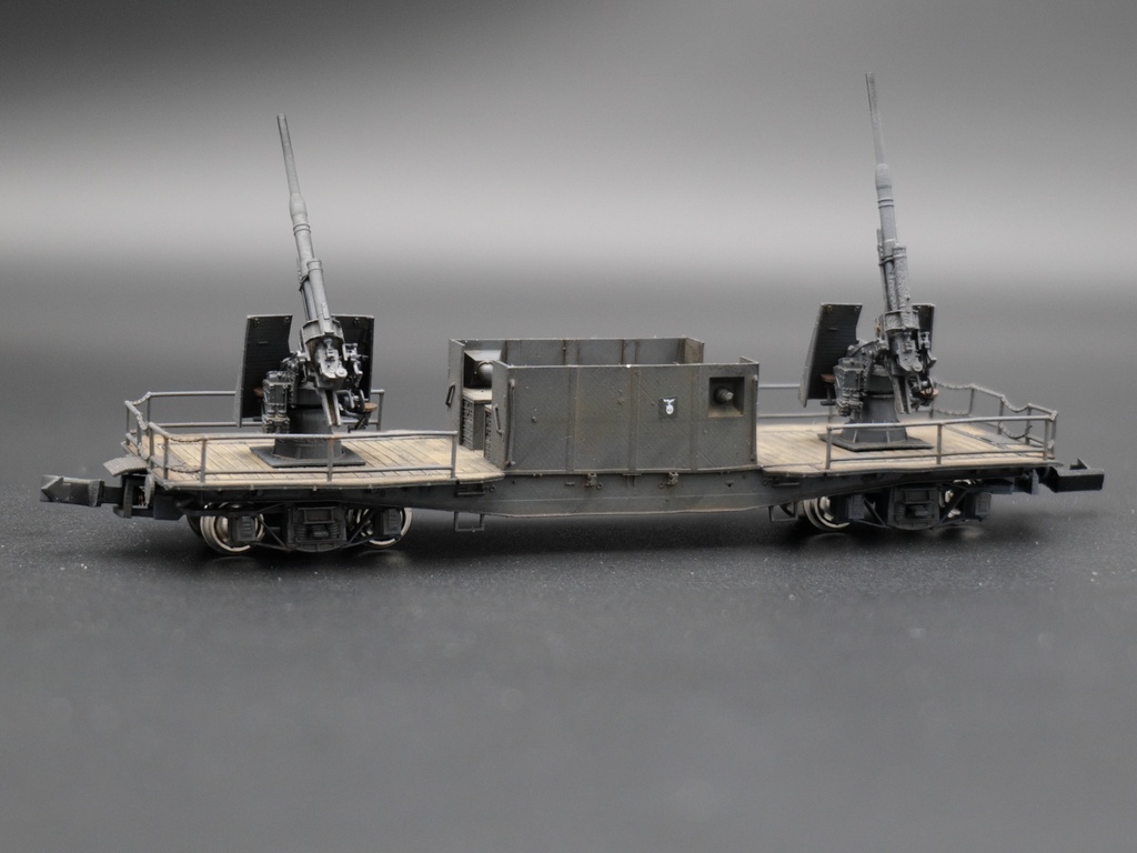 1/144 ドイツ軍 鉄道搭載型対空砲 Eisenbahn 88mm Flak 37 Nゲージ 走行可(非自走)