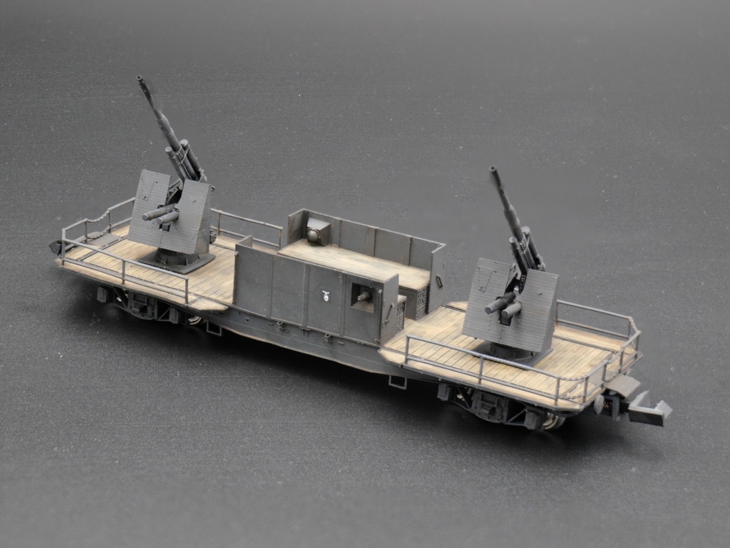 1/144 ドイツ軍 鉄道搭載型対空砲 Eisenbahn 88mm Flak 37 Nゲージ 走行可(非自走)