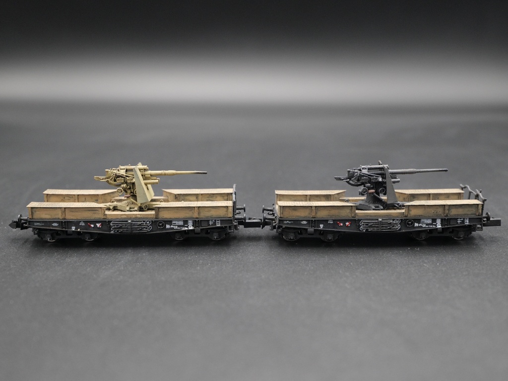 1/144 ドイツ軍 鉄道搭載型対空砲 88mm Flak 37 SSys Nゲージ 走行可(非自走)