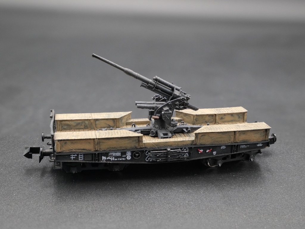 1/144 ドイツ軍 鉄道搭載型対空砲 88mm Flak 37 SSys Nゲージ 走行可(非自走)