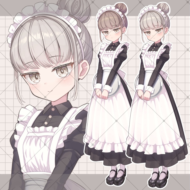 メイド女子【表情差分15種 / psd組み換えパーツ26種】