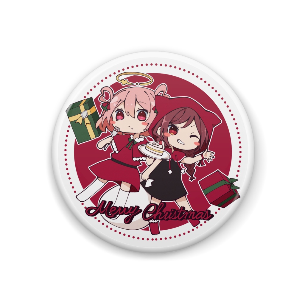 【アイナ&ノア】缶バッジ クリスマスver. (白)