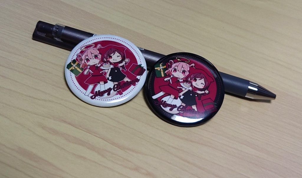 【アイナ&ノア】缶バッジ クリスマスver. (黒)