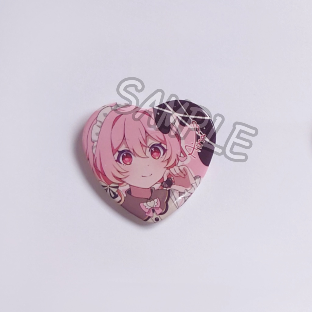 チョコがけハート缶バッジ アイナver.