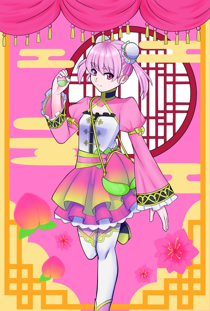 桃チャイナガール　ポストカード
