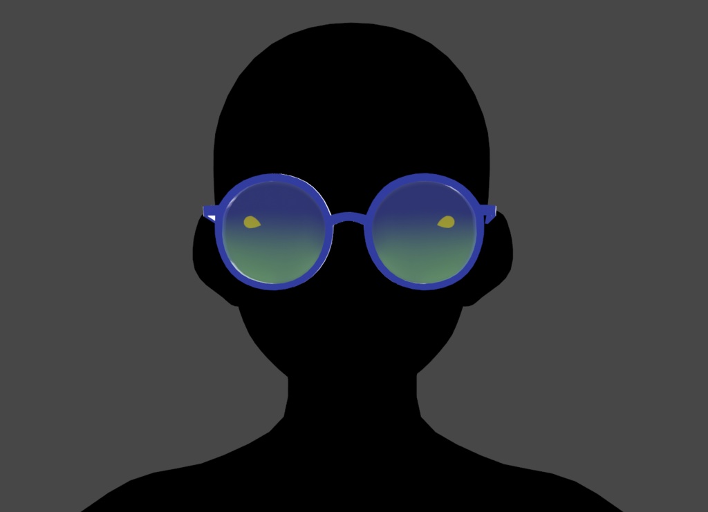 VRoid - Fade Glasses - Blue/Green