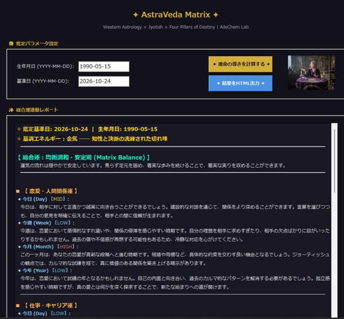 次世代統合占術システム『AstraVeda Matrix』