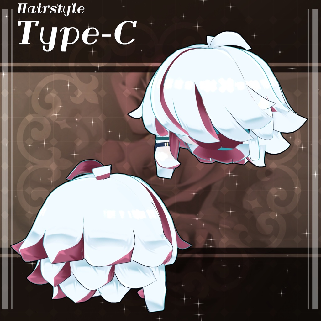 【4アバター対応】ネコカモ・タブンソーネ髪型セット【髪型】