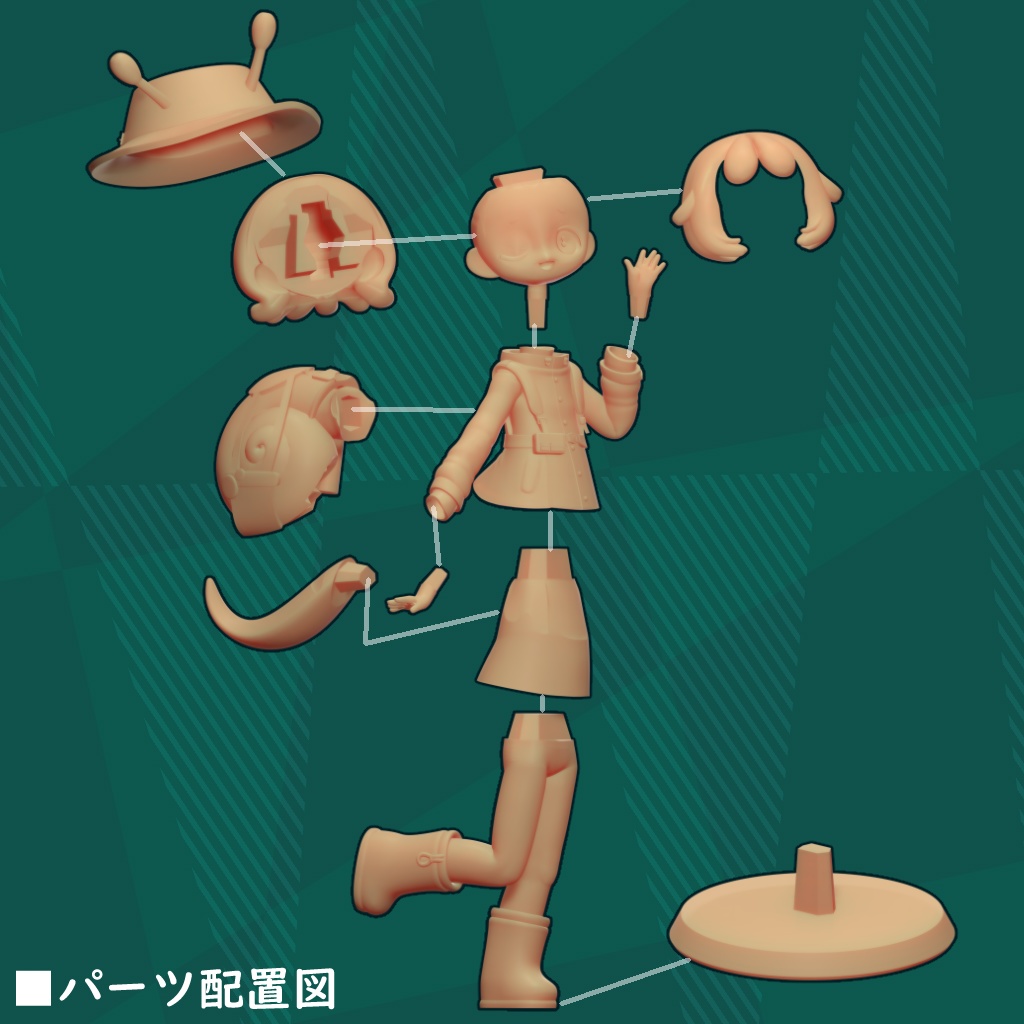 まめふれんず3Dプリントレジンフィギュア【イルネル】