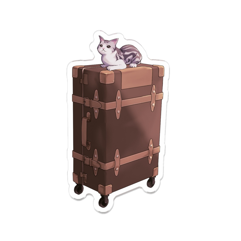 《キャリーケース×にゃんこ🧳🐱》アクリルバッジ🧷