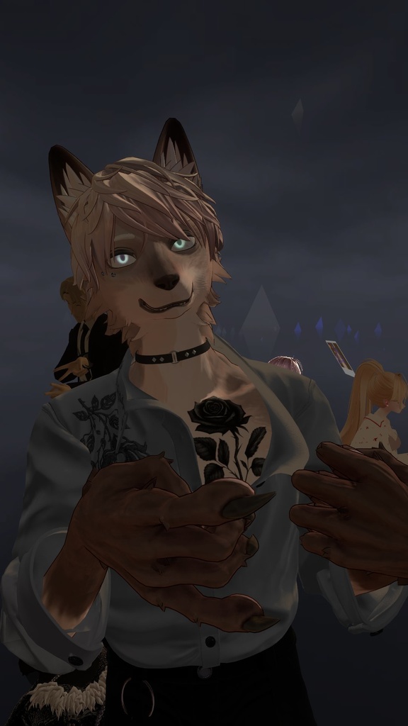 【VRchat向け】黒薔薇タトゥーデザインセット(全7色)Black Rose Tattoo / 透過PNG