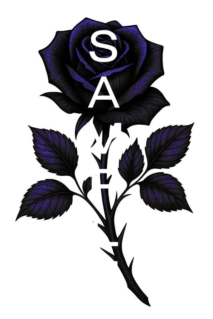 【VRchat向け】黒薔薇タトゥーデザインセット(全7色)Black Rose Tattoo / 透過PNG