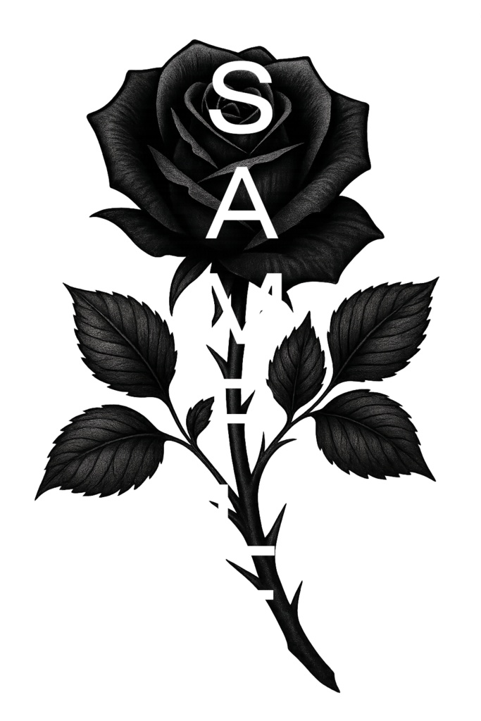 【VRchat向け】黒薔薇タトゥーデザインセット(全7色)Black Rose Tattoo / 透過PNG