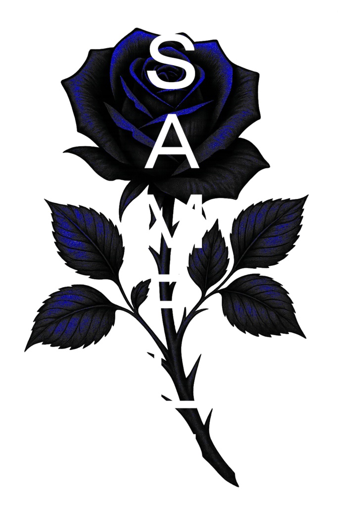 【VRchat向け】黒薔薇タトゥーデザインセット(全7色)Black Rose Tattoo / 透過PNG