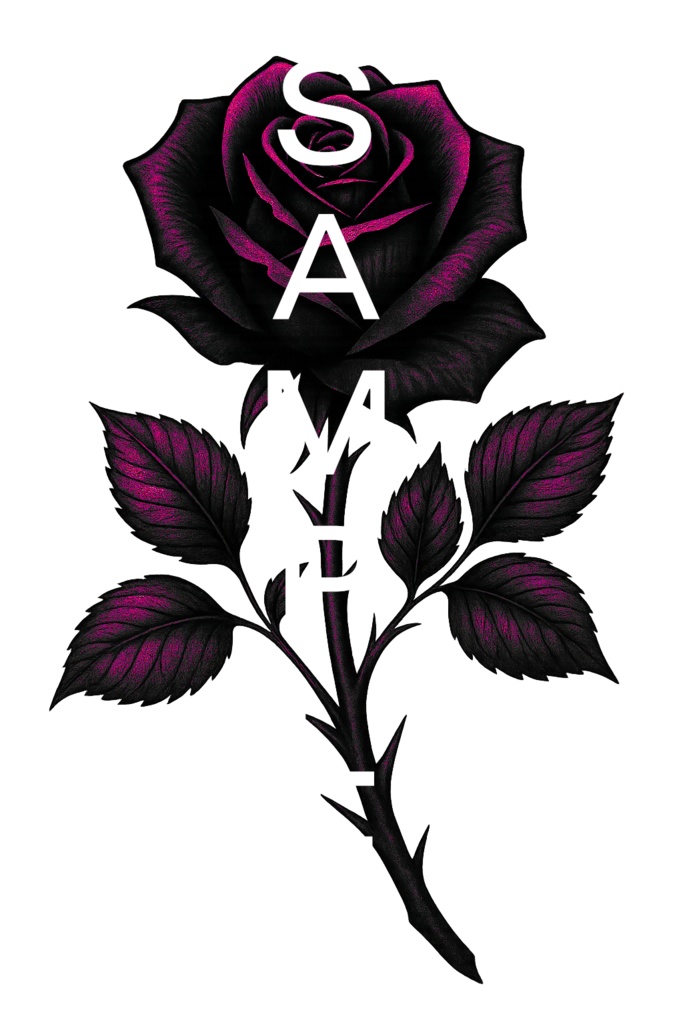 【VRchat向け】黒薔薇タトゥーデザインセット(全7色)Black Rose Tattoo / 透過PNG