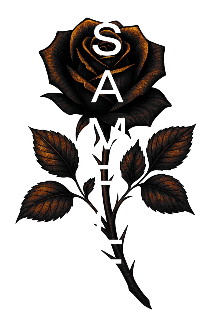 【VRchat向け】黒薔薇タトゥーデザインセット(全7色)Black Rose Tattoo / 透過PNG