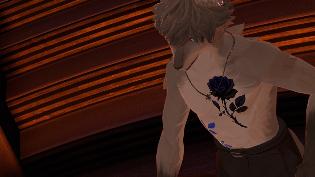 【VRchat向け】黒薔薇タトゥーデザインセット(全7色)Black Rose Tattoo / 透過PNG
