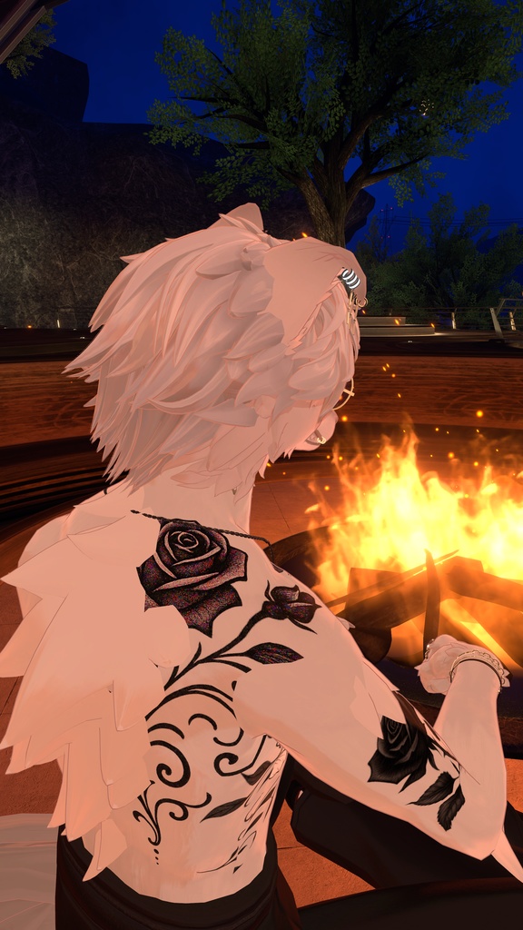 【VRchat向け】薔薇タトゥーデザインセット2（全9色）Rose Tattoo / 透過PNG