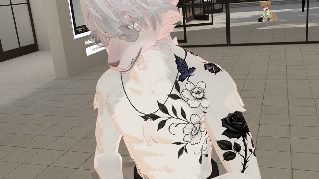 【VRchat向け】架空の花タトゥーデザインセット(全11色)Imaginary Flower Tattoo / 透過PNG