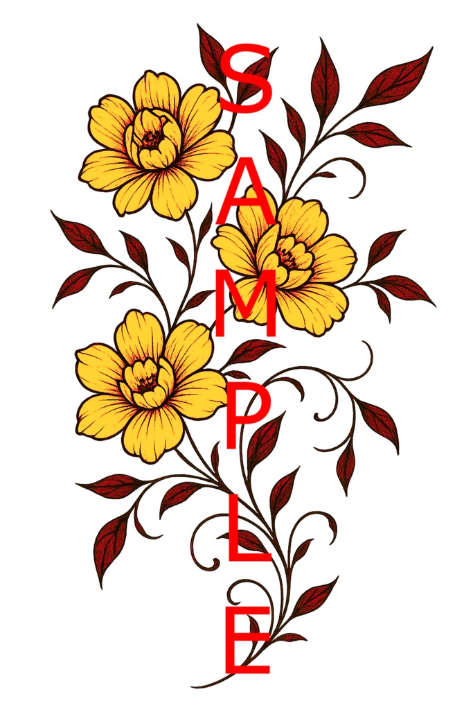 【VRchat向け】架空の花タトゥーデザインセット(全11色)Imaginary Flower Tattoo / 透過PNG