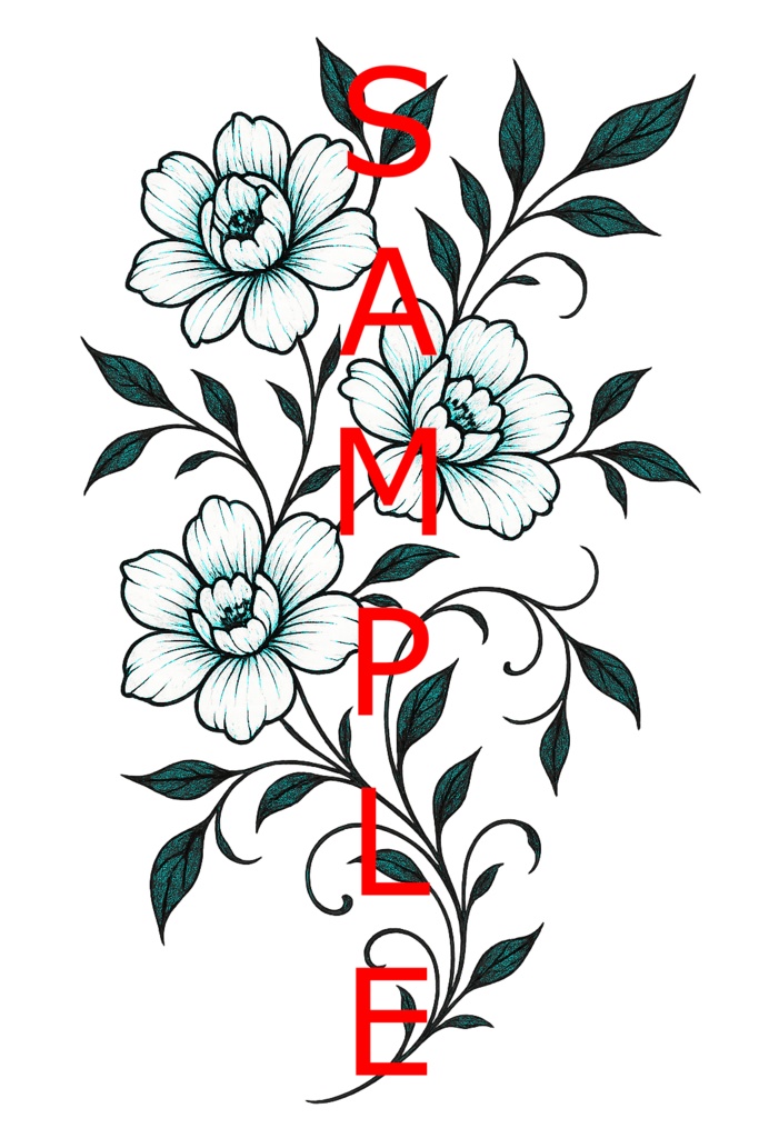 【VRchat向け】架空の花タトゥーデザインセット(全11色)Imaginary Flower Tattoo / 透過PNG