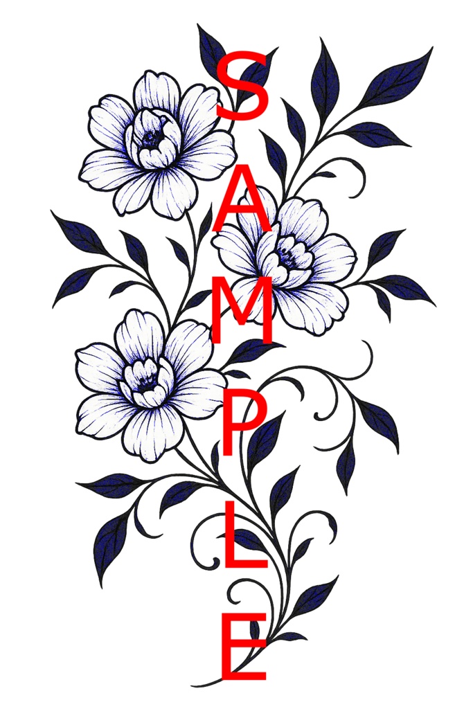 【VRchat向け】架空の花タトゥーデザインセット(全11色)Imaginary Flower Tattoo / 透過PNG