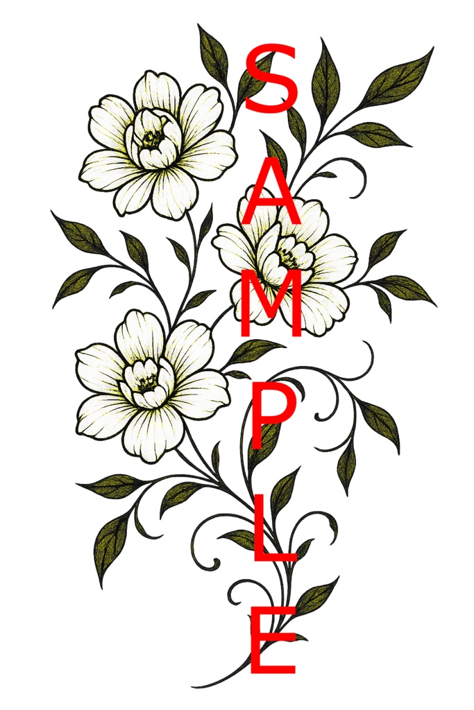 【VRchat向け】架空の花タトゥーデザインセット(全11色)Imaginary Flower Tattoo / 透過PNG