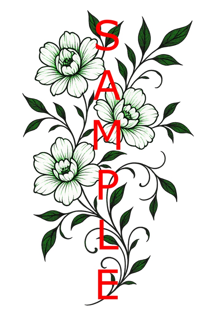 【VRchat向け】架空の花タトゥーデザインセット(全11色)Imaginary Flower Tattoo / 透過PNG