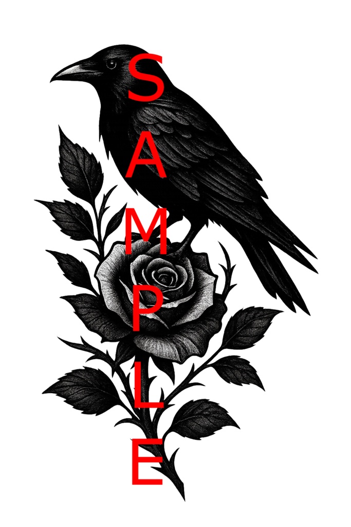 【VRchat向け】からしゅタトゥーデザインセット（全11色）Crow Tattoo / 透過PNG