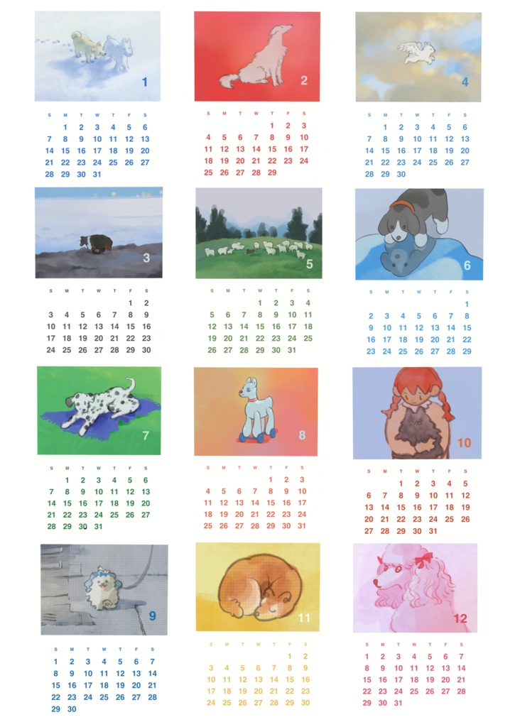 2024 犬カレンダー