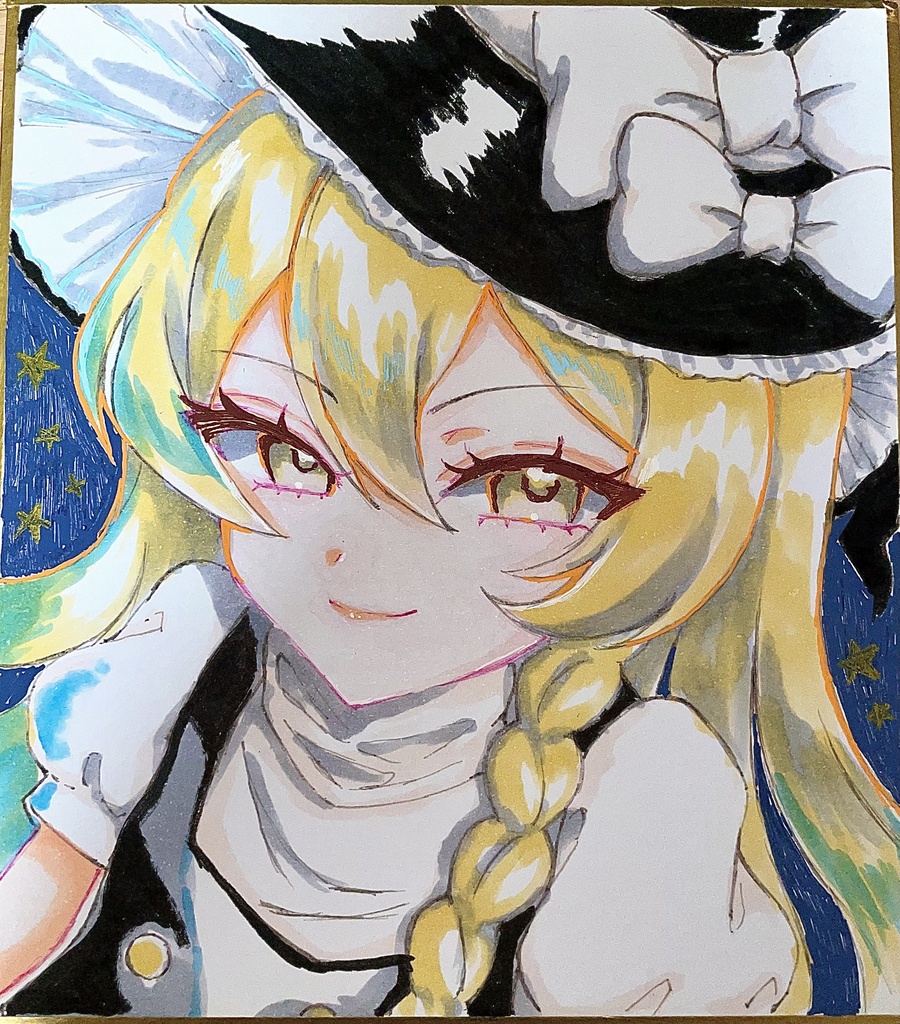 【限定5名】アナログ色紙オーダー |透明水彩|アクリルガッシュ|バストアップイラスト【東方OK】