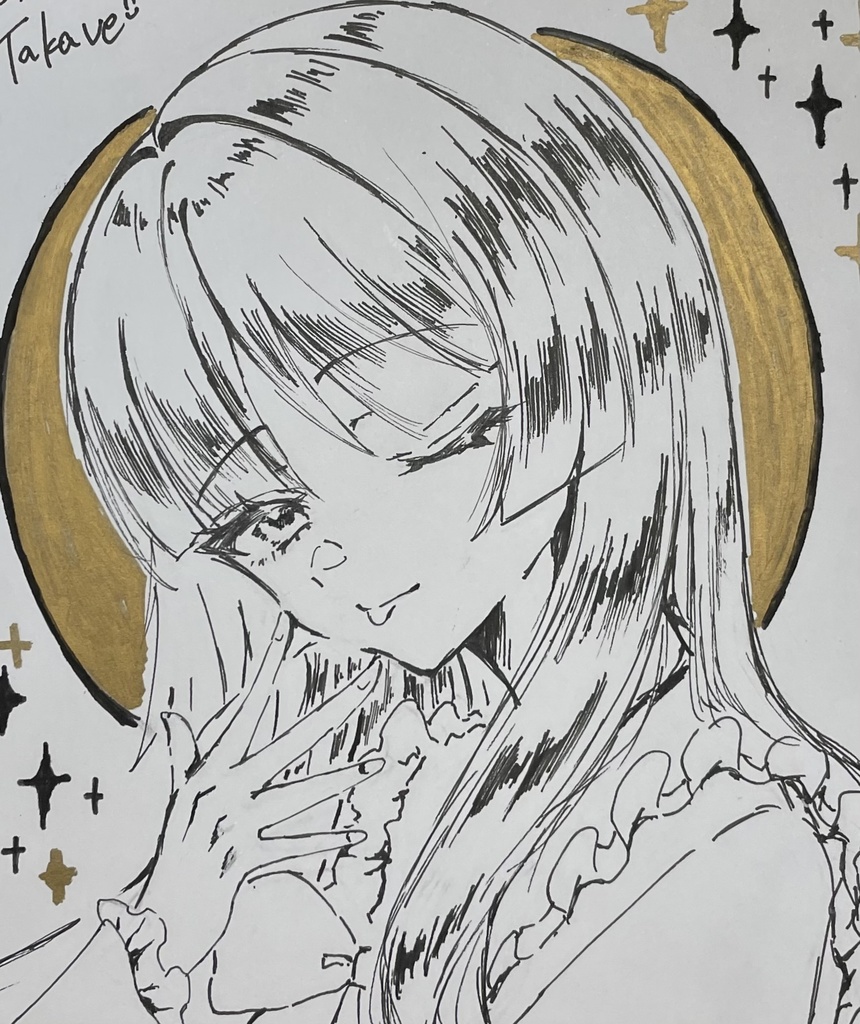 【限定5名】アナログ色紙オーダー |透明水彩|アクリルガッシュ|バストアップイラスト【東方OK】